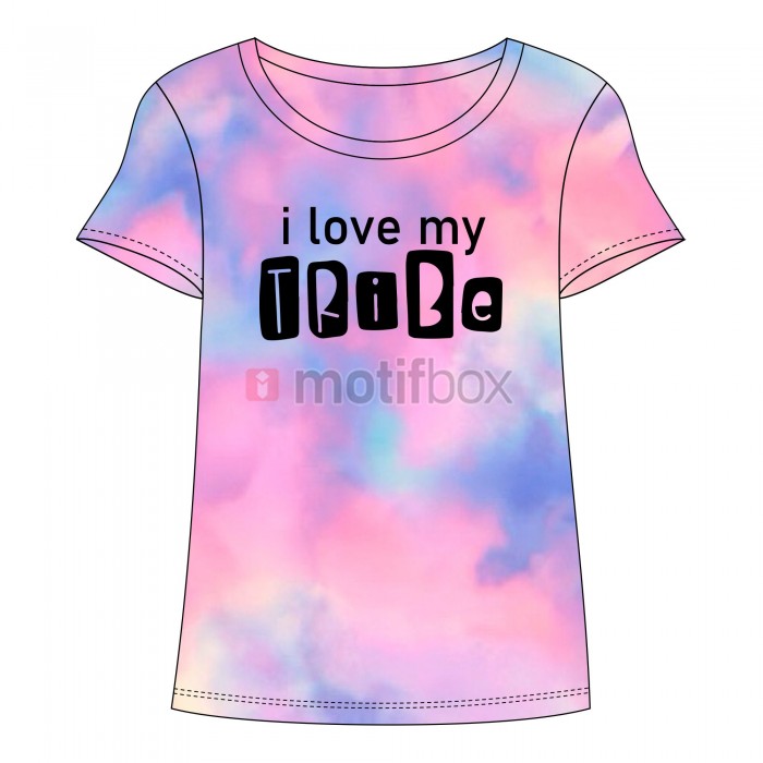 i love my tribe, tie-dye, modern and stylish girls typography design, vector print tee shirt